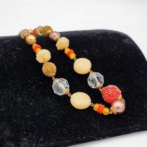 Laila Rowe Beaded Necklace w/ Faux Carved Ivory